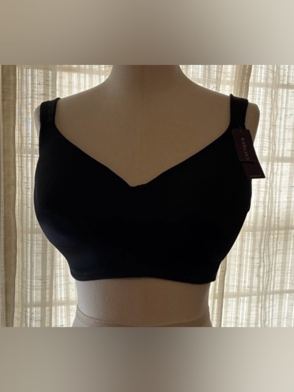 Cacique Comfort Bliss Black Wireless Bra 40DD NWT Plus Size